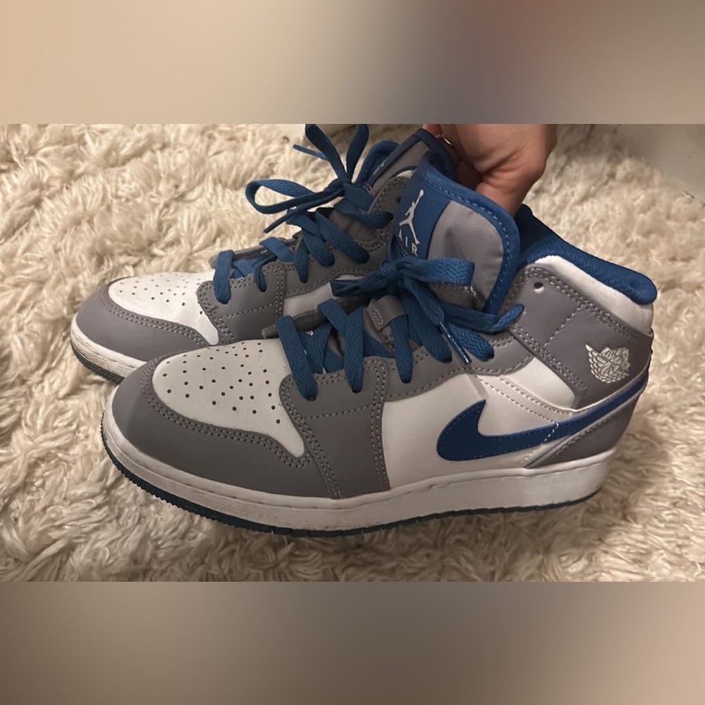Blue, White and Grey Jordan’s